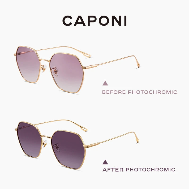 CAPONI Gradient Women's Sunglasses Polarized Fashion Brand Designer Sun Glasses Anti UV Ray Original Decorative Shades CP21015