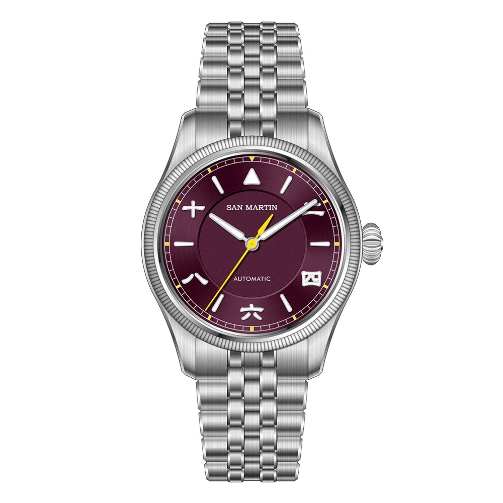 San Martin 39.5mm Men Pilot Watch YN55 Automatic Mechanical Aviation Watches Chinese Style Original Design SN0033 Field Watch