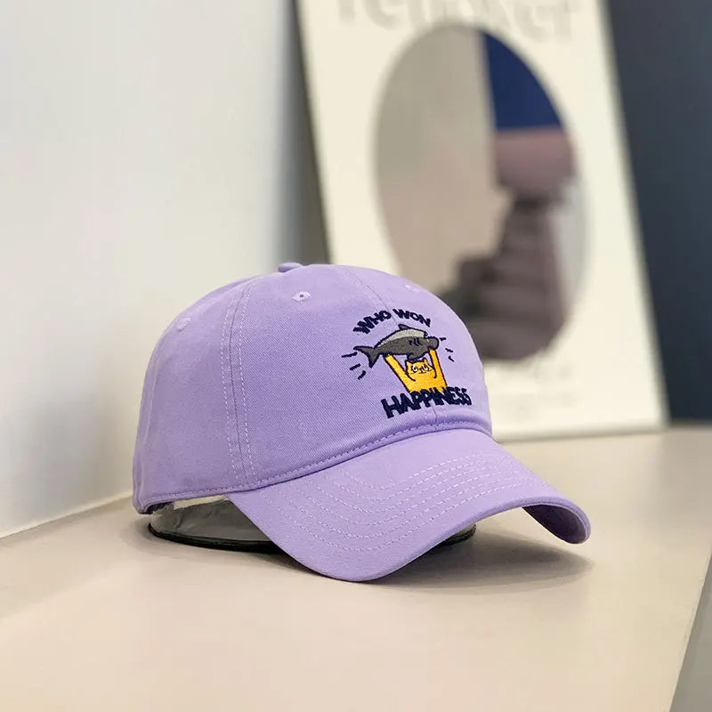 Baseball Cap Women Men Cat Fish Embroidery Snapback Hats For Women Dad Hat Female Couple Sunshade Outdoor Street Soft Top New