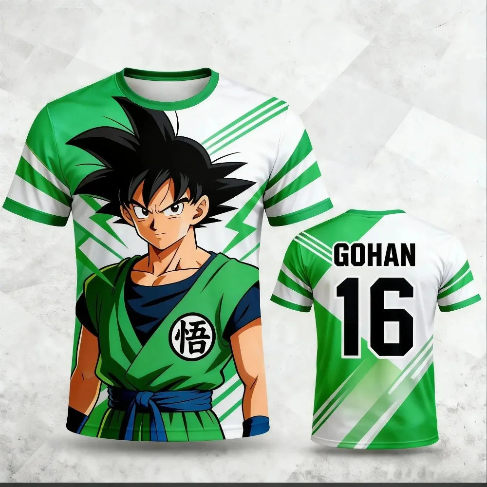 2026 New Men's "Dragon Ball" 3D Printed Anime Style T-shirt Children's Fashion Casual Football Sports Short-sleeved