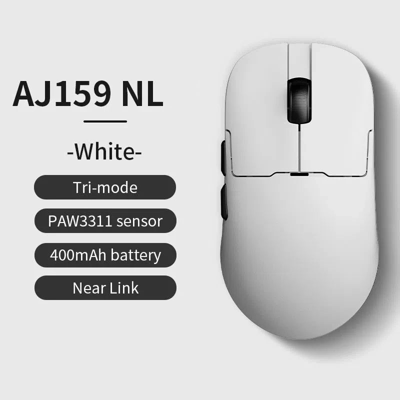 Ratón inalámbrico AJAZZ AJ159 NL 800mAh compatible con juegos y oficina PAW3395 1K Nearlink BT, ratón inalámbrico para portátil, regalo AJAZZ AJ1