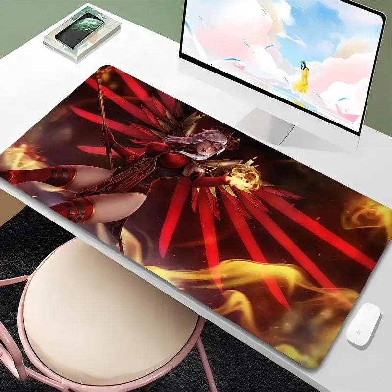 Overwatch Mercy Mouse Pad PC Gamer Cabinet Kawaii Mousepad XXL Sexy Anime Girl Keyboard Rug Laptop Gaming Accessories Desk Mat