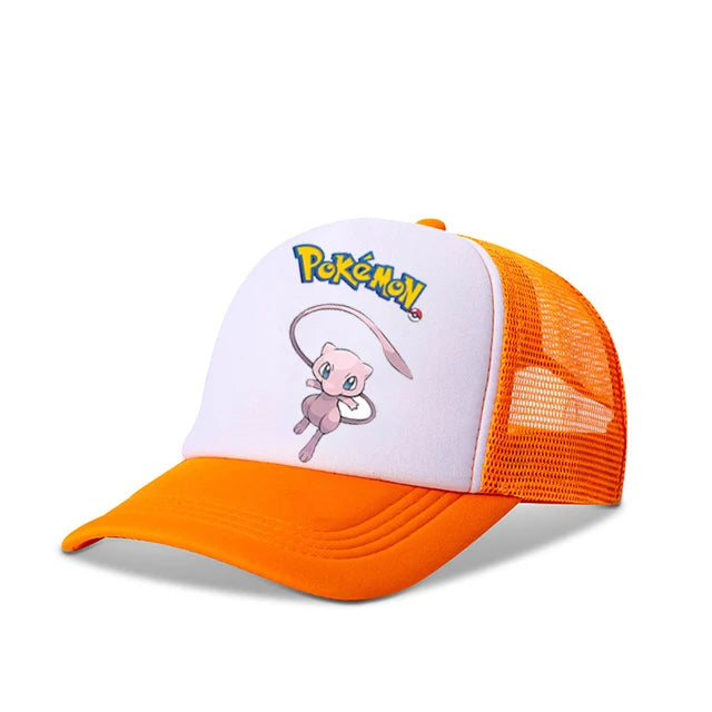 New Anime Pokemon Pikachu Baseball Caps Kid's Summer Mesh Hats Charmander Venusaur Mewtwo Hip Hop Hat Sports Snapback Cap Toys