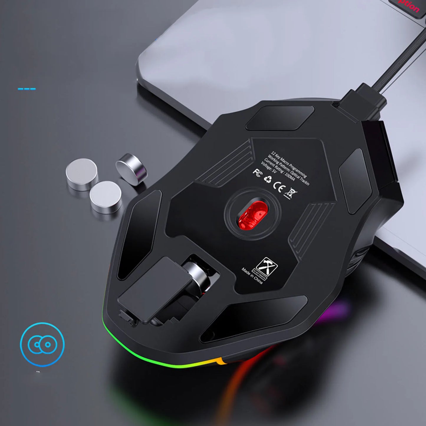 12800 DPI RGB Wired Gaming Mouse with 12 Programmable Macro Buttons, Ergonomic Gaming Mouse for PC, High-Precision Optical Gaming Mouse
