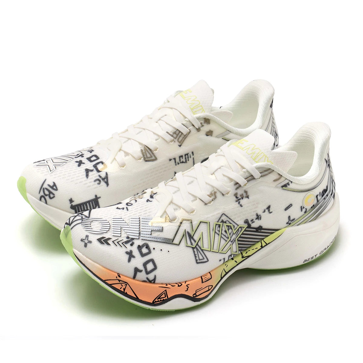 ONEMIX Nylon Carbon Board Marathon Running Racing Shoes, Professional Stable Support, Shock Relief, Ultra-light Rebound Sneakers