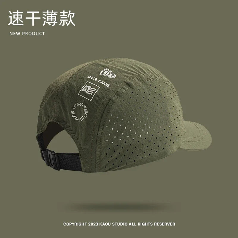 Summer 5 panel Baseball Caps for Men and Women Outdoor Camping cap Sun Protection Quick-drying Running Hat Breathable Golf Hat