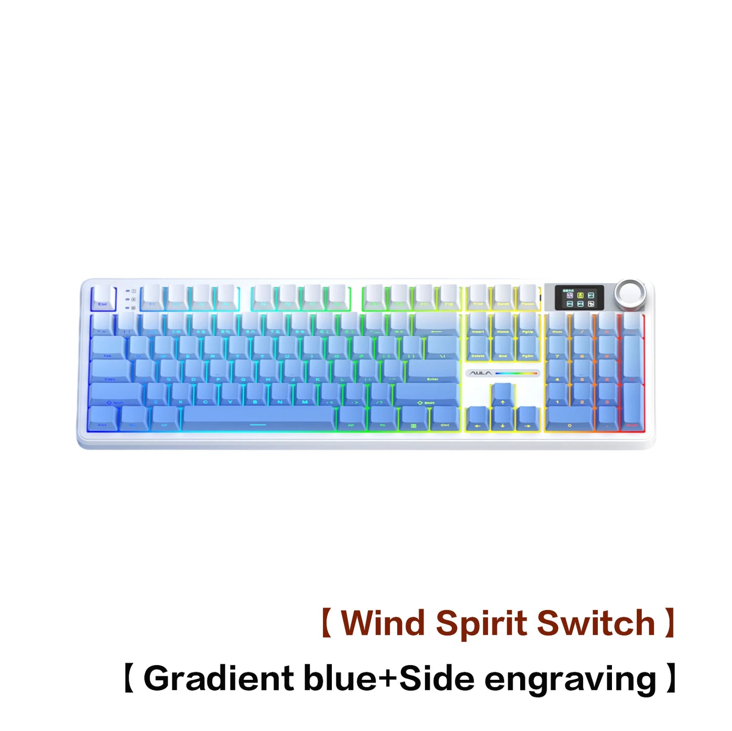 AULA F108 Pro Triple-mode Bluetooth 2.4G Wired Mechanical Keyboard Fully Customizable Hot-Swappable Keys Gasket Structure RGB