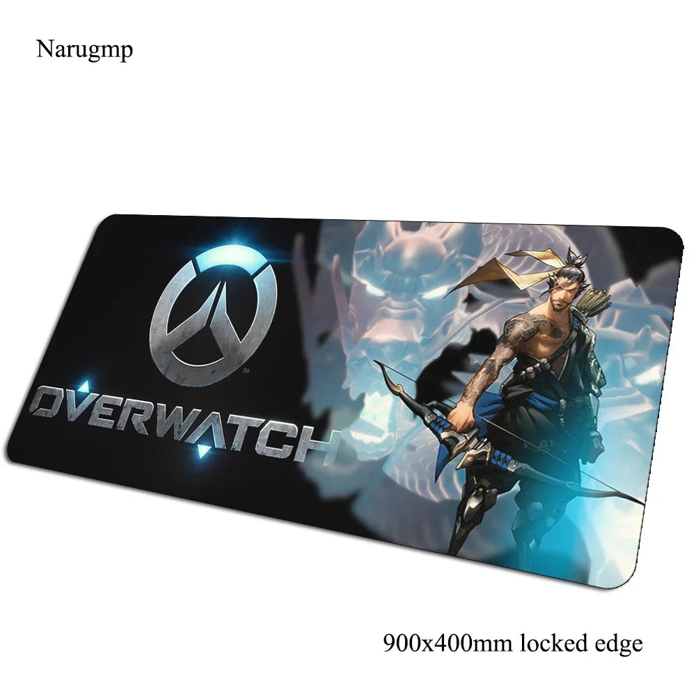 Tappetino mouse Overwatch regalo di compleanno, tappetino per computer 900x400x3mm, mousepad gaming grande, tappetino per mouse e tastiera per giochi PC gamer da scrivania