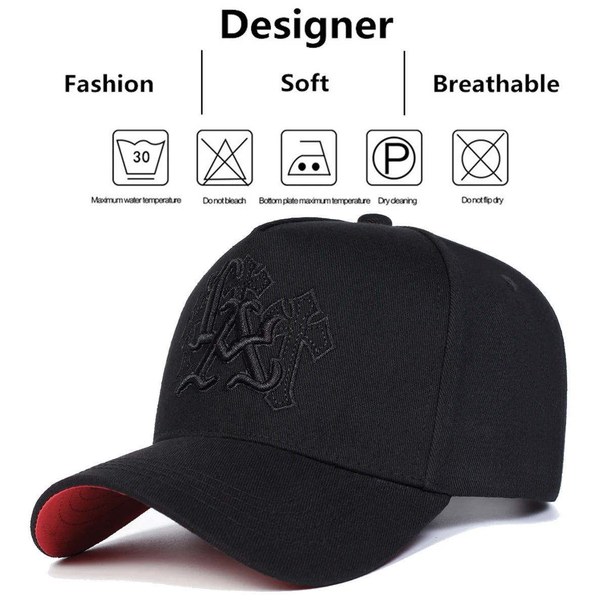 Unisex LA Letter Cross Embroidery Baseball Caps Spring and Autumn Outdoor Adjustable Casual Hats Sunscreen Hat Sports Cap
