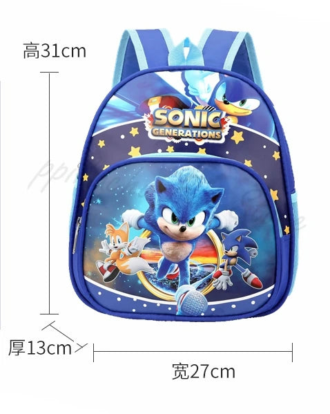 New Year Blue Hedgehog Theme Cute 3-5 Years Old Backpack Sonic Anime Figurine Lightweight Comfortable School Bag Children's Gift