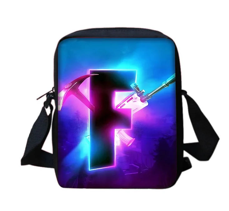 Beliebter FortniteS Schulrucksack für Kinder mit Umhängetasche und Federtaschen – Schultaschen für Jungen und Mädchen, ideales Geschenk
