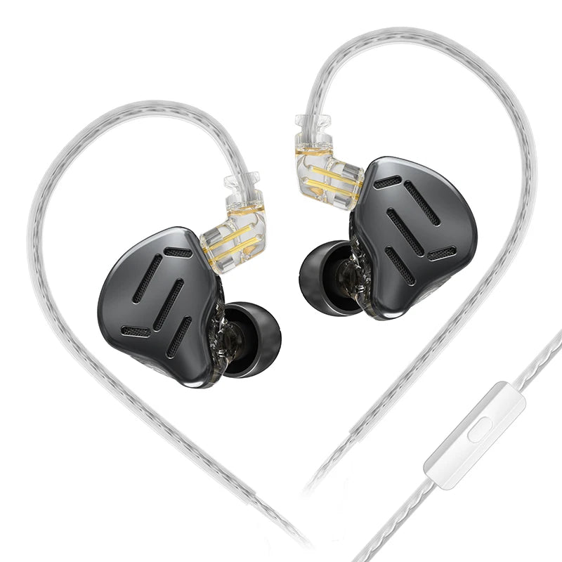 KZ ZAX 7BA+1DD Hybrid In-Ear Earphones – 16 Drivers HiFi Wired IEM Earbuds with Detachable Cable & Microphone