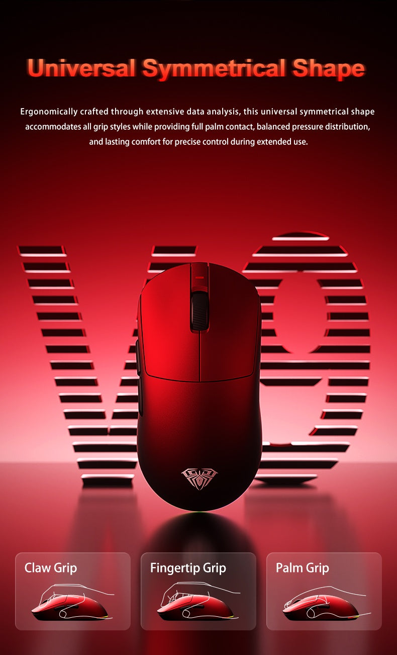 Aula V9 Ultra безжична e-sports гейминг мишка Double 8k 3mode PAW 3950 8k 55g, лека ергономична мишка, персонализиран аксесоар за PC