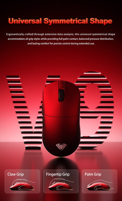 Aula V9 Ultra безжична e-sports гейминг мишка Double 8k 3mode PAW 3950 8k 55g, лека ергономична мишка, персонализиран аксесоар за PC
