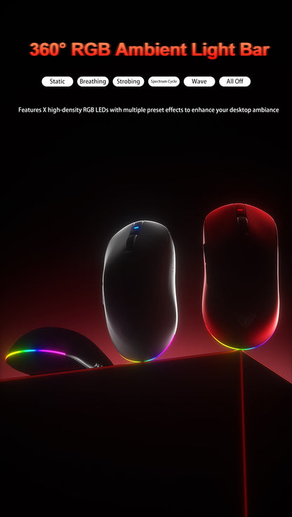 Aula V9 Ultra безжична e-sports гейминг мишка Double 8k 3mode PAW 3950 8k 55g, лека ергономична мишка, персонализиран аксесоар за PC