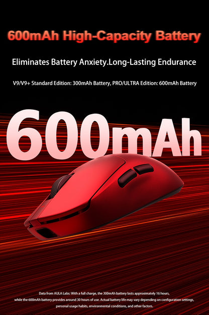 Aula V9 Ultra безжична e-sports гейминг мишка Double 8k 3mode PAW 3950 8k 55g, лека ергономична мишка, персонализиран аксесоар за PC