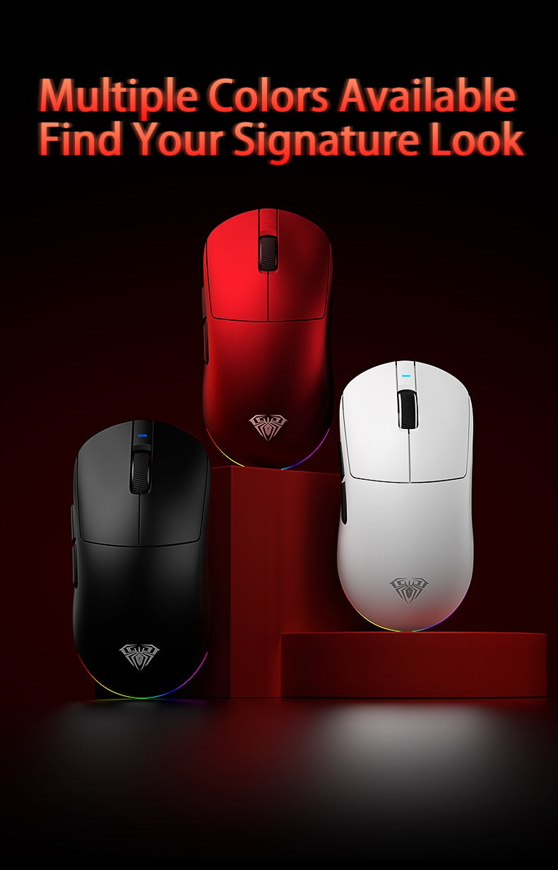 Aula V9 Ultra безжична e-sports гейминг мишка Double 8k 3mode PAW 3950 8k 55g, лека ергономична мишка, персонализиран аксесоар за PC