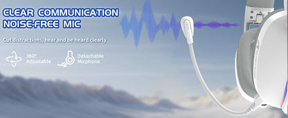 MAMBASNAKE x ATTACK SHARK L90 RGB kabelloses Gaming-Headset – Tri-Mode Bluetooth 2.4G kabellos & kabelgebunden, faltbare Gaming-Kopfhörer mit abnehmbarem Mikrofon