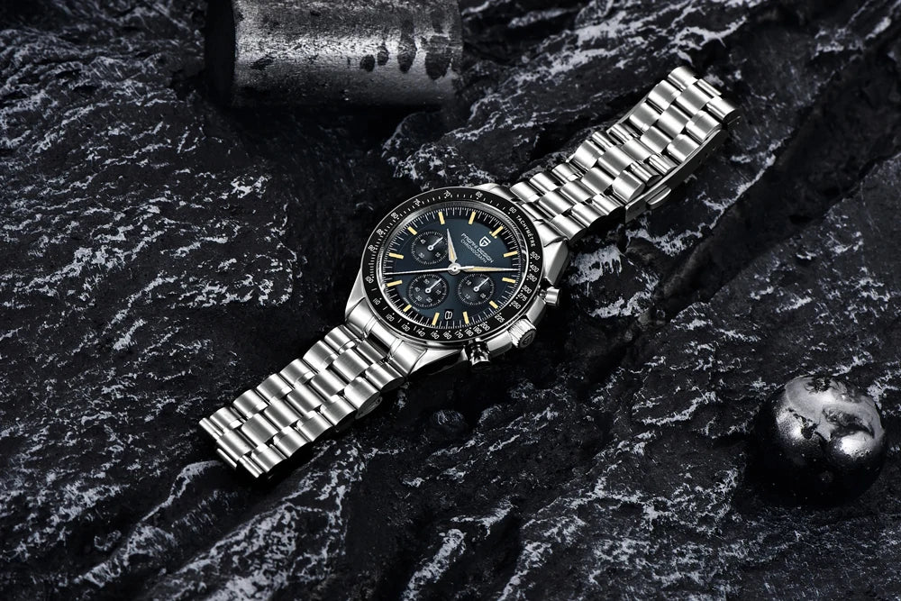 PAGANI DESIGN 2026 Neue rote Luxusuhr für Herren, Quarz-Armbanduhr mit Chronograph, automatischem Datum, wasserdicht, lokaler Versand