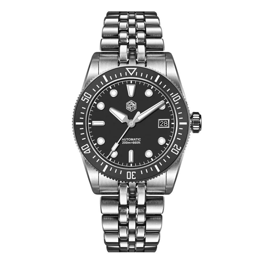 San Martin 37.5mm 40mm Men Diver Watch Miyota 9015 Enamel Dial Luxury Automatic Mechanical Wristwatch Waterproof 200m SN0148