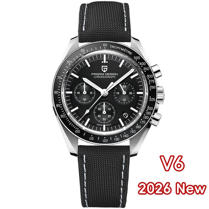 PAGANI DESIGN 2026 Neue rote Luxusuhr für Herren, Quarz-Armbanduhr mit Chronograph, automatischem Datum, wasserdicht, lokaler Versand