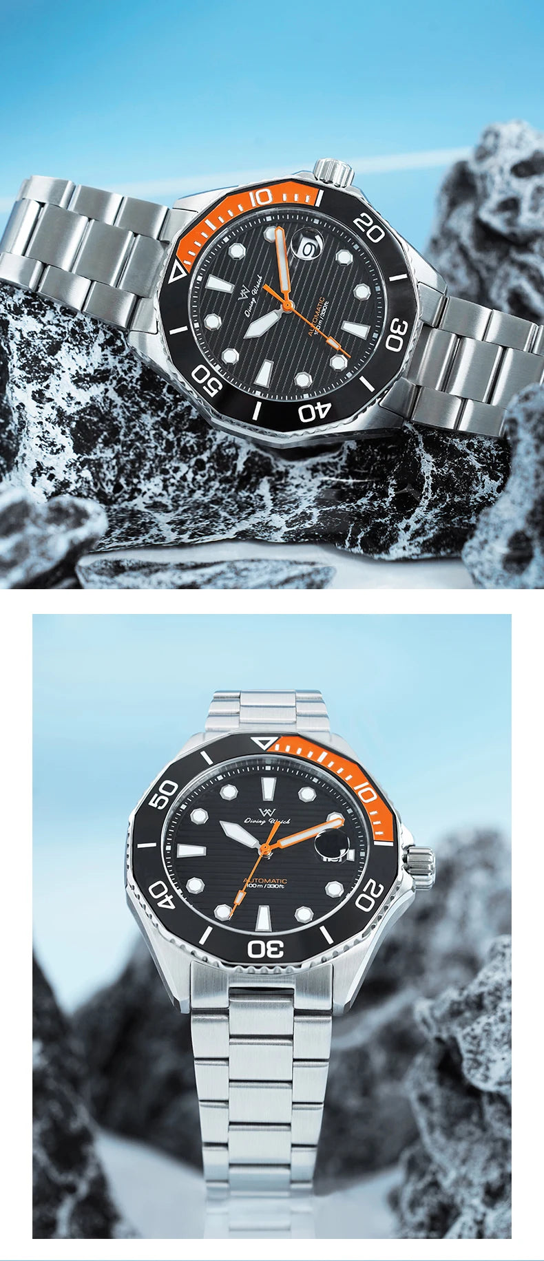 WM Watch Automatic Mechanical Watches Ceramic Bezel Anti-reflective Coating 100 Water Resistant Sapphire Welly Merck Watch 189M