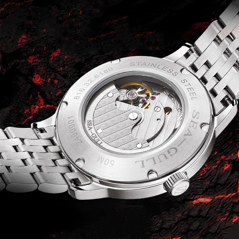 Seagull Watch 39.5mm Men's Watch 5Bar Waterproof Automatic Mechanical Watches Luminous Watches for Men 6180 Men's Watch