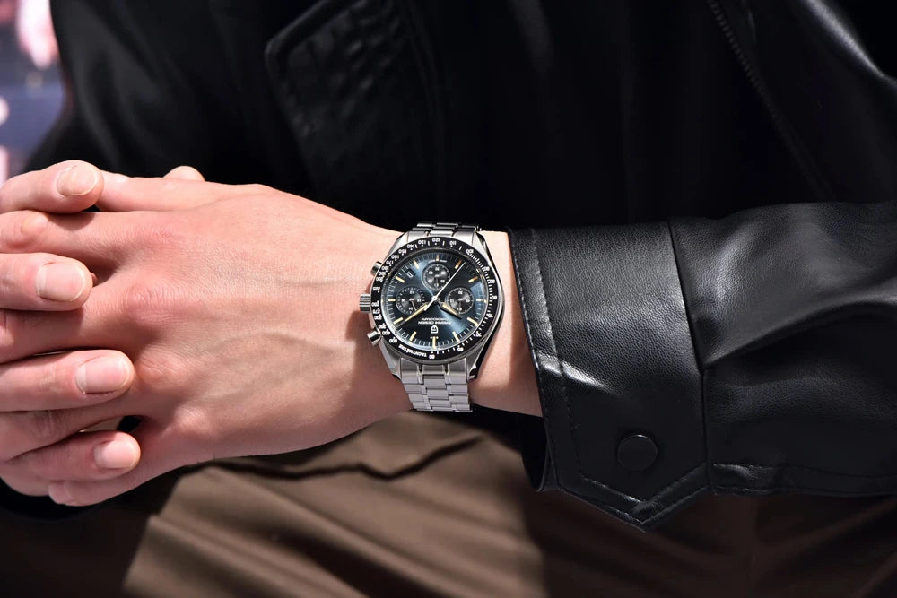 PAGANI DESIGN 2026 Neue rote Luxusuhr für Herren, Quarz-Armbanduhr mit Chronograph, automatischem Datum, wasserdicht, lokaler Versand