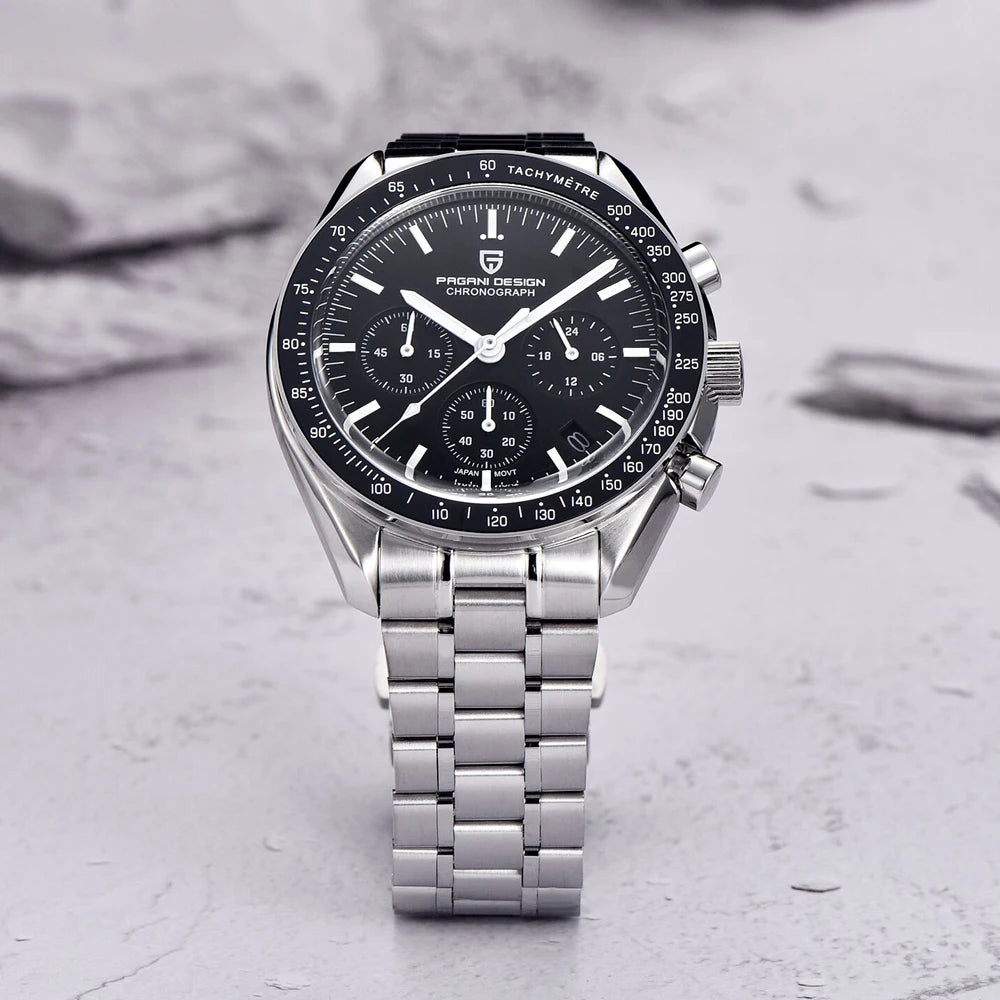 PAGANI DESIGN 2026 Neue rote Luxusuhr für Herren, Quarz-Armbanduhr mit Chronograph, automatischem Datum, wasserdicht, lokaler Versand