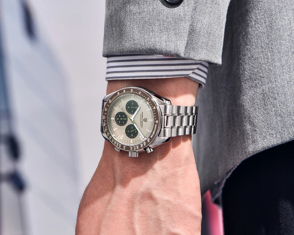 PAGANI DESIGN 2026 Neue rote Luxusuhr für Herren, Quarz-Armbanduhr mit Chronograph, automatischem Datum, wasserdicht, lokaler Versand