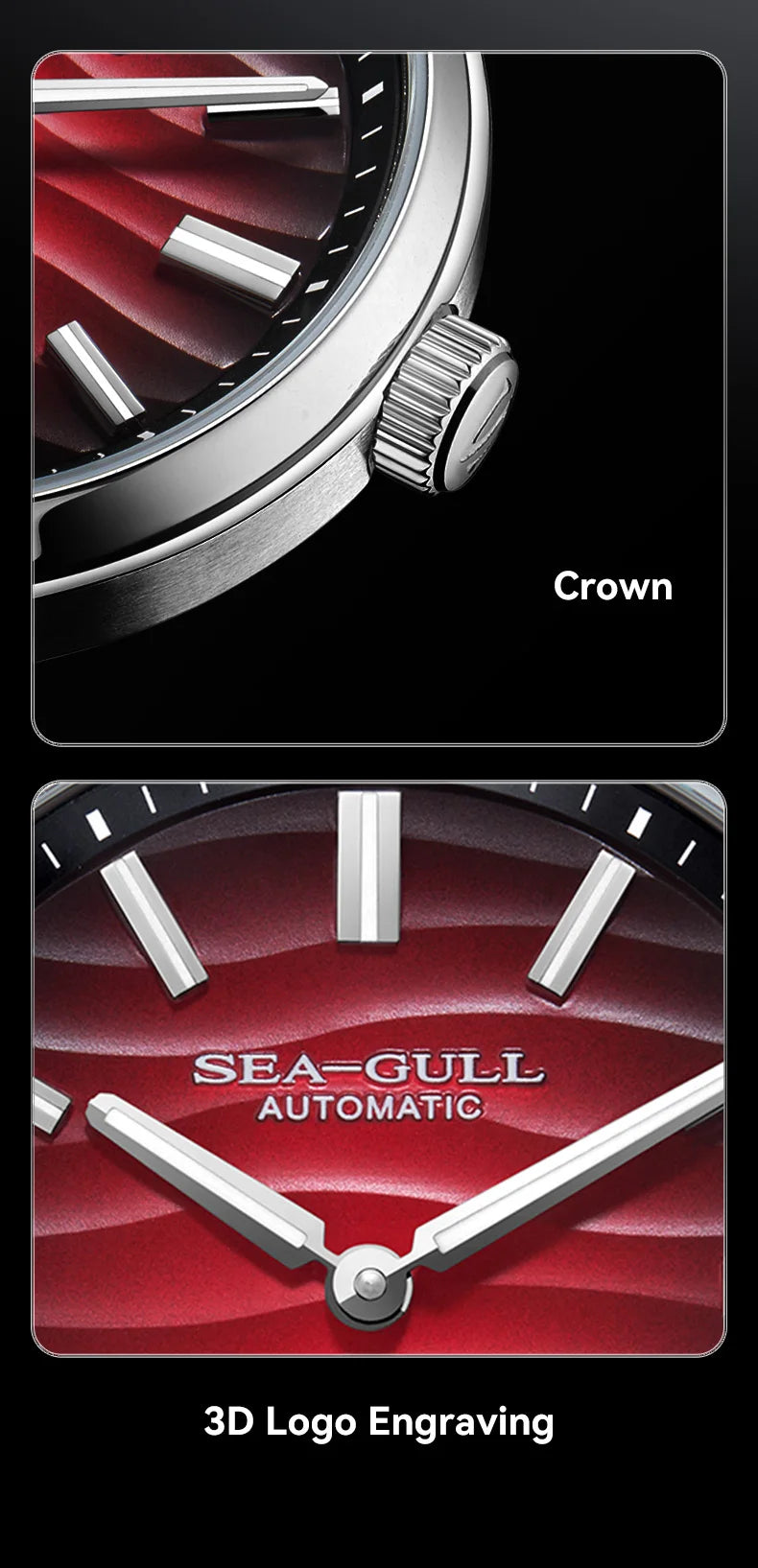 Seagull Watch 39.5mm Men's Watch 5Bar Waterproof Automatic Mechanical Watches Luminous Watches for Men 6180 Men's Watch