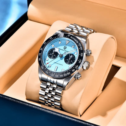 New PAGANI DESIGN 2026 Panda Retro Mens Watch Luxury Quartz Watch Men Speed Chronograph AR Sapphire Luminous Local Shipping