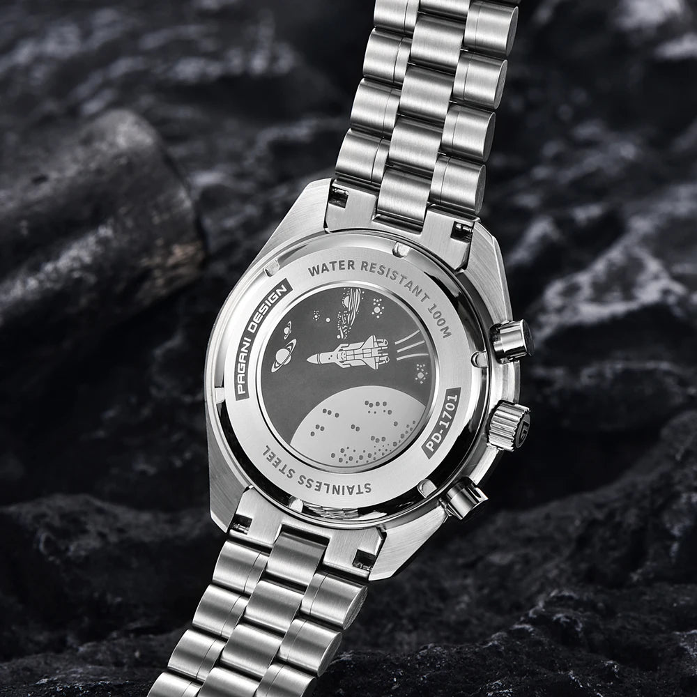 PAGANI DESIGN 2026 Neue rote Luxusuhr für Herren, Quarz-Armbanduhr mit Chronograph, automatischem Datum, wasserdicht, lokaler Versand