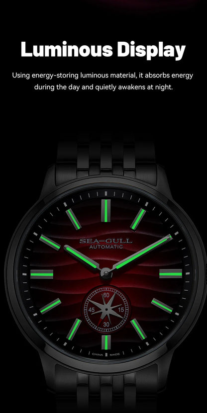 Seagull Watch 39.5mm Men's Watch 5Bar Waterproof Automatic Mechanical Watches Luminous Watches for Men 6180 Men's Watch