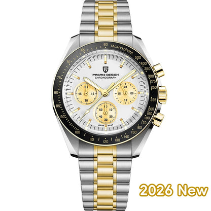 PAGANI DESIGN 2026 Neue rote Luxusuhr für Herren, Quarz-Armbanduhr mit Chronograph, automatischem Datum, wasserdicht, lokaler Versand