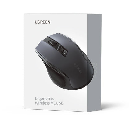 Ratón inalámbrico UGREEN Bluetooth 5.0 ergonómico, 4000DPI, 6 botones silenciosos, para MacBook, tabletas, portátiles, ordenador PC, 2.4G