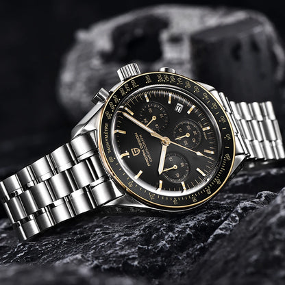 PAGANI DESIGN 2026 Neue rote Luxusuhr für Herren, Quarz-Armbanduhr mit Chronograph, automatischem Datum, wasserdicht, lokaler Versand