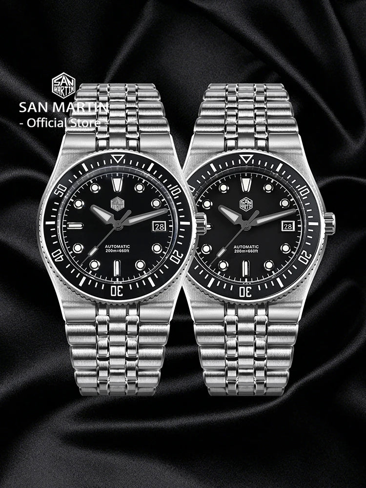 San Martin 37.5mm 40mm Classic Simple Dial Men Diver Watch Miyota 9015 Luxury Automatic Mechanical Watch Waterproof 200m SN0148
