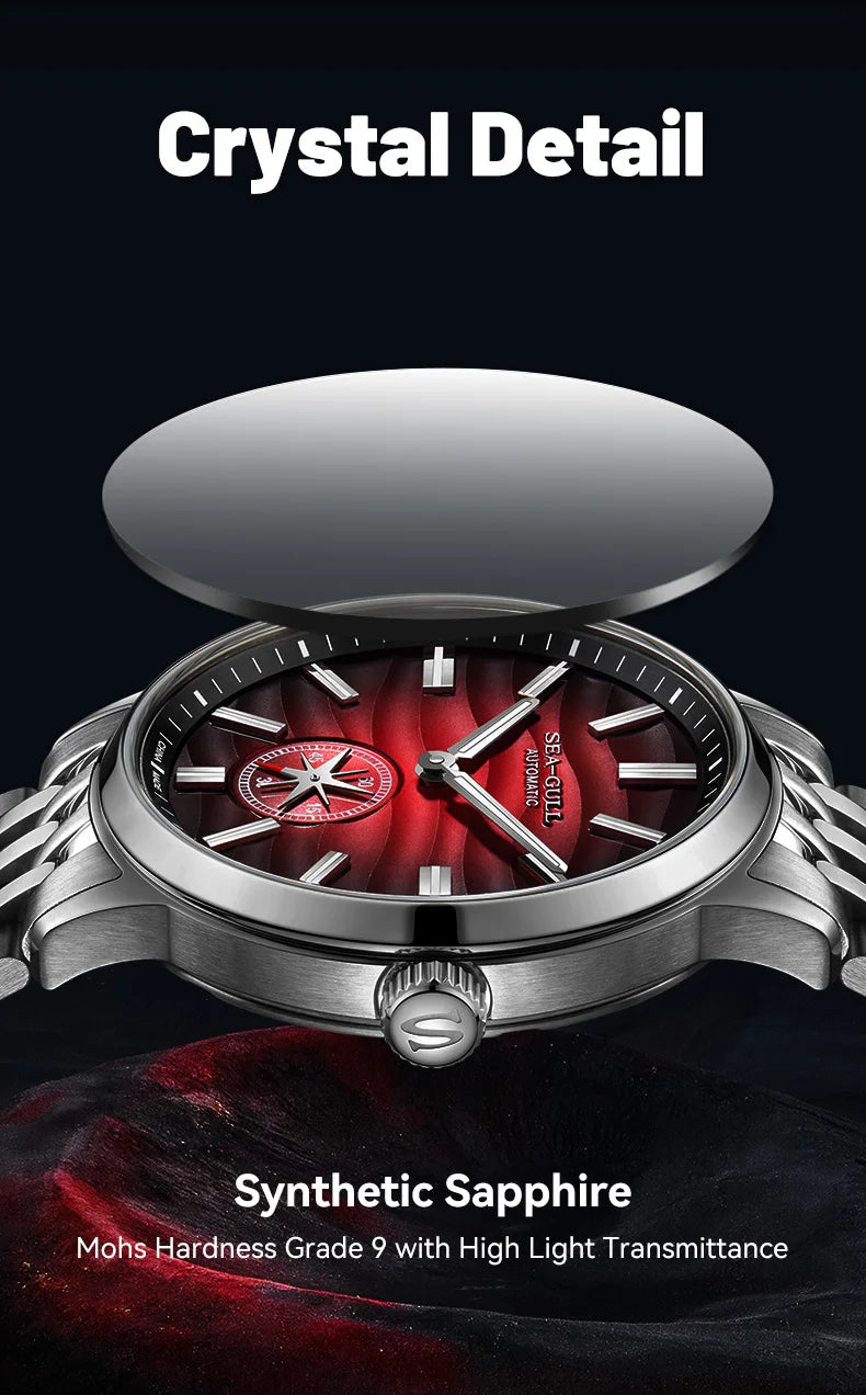 Seagull Watch 39.5mm Men's Watch 5Bar Waterproof Automatic Mechanical Watches Luminous Watches for Men 6180 Men's Watch