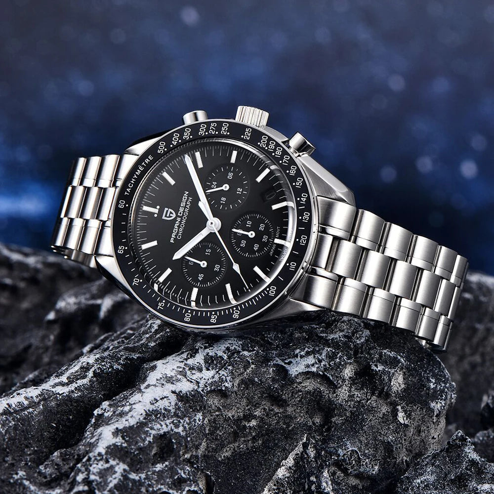 PAGANI DESIGN 2026 Neue rote Luxusuhr für Herren, Quarz-Armbanduhr mit Chronograph, automatischem Datum, wasserdicht, lokaler Versand