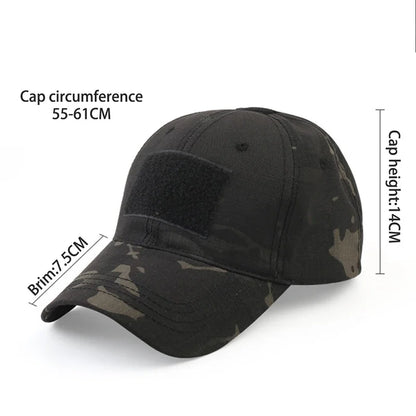 Camouflage baseball cap, outdoor sports adjustable quick-buckle sun hat, unisex