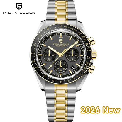 PAGANI DESIGN 2026 Neue rote Luxusuhr für Herren, Quarz-Armbanduhr mit Chronograph, automatischem Datum, wasserdicht, lokaler Versand