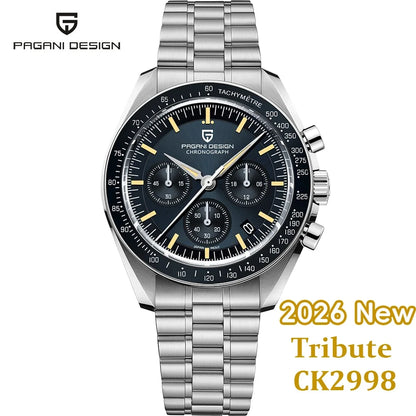 PAGANI DESIGN 2026 Neue rote Luxusuhr für Herren, Quarz-Armbanduhr mit Chronograph, automatischem Datum, wasserdicht, lokaler Versand