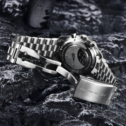 PAGANI DESIGN 2026 Neue rote Luxusuhr für Herren, Quarz-Armbanduhr mit Chronograph, automatischem Datum, wasserdicht, lokaler Versand