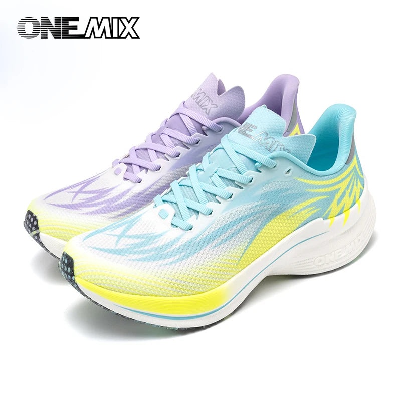 ONEMIX Carbon Plate löparskor för män och kvinnor – andningsbara, dämpande, halkfria, lätta PB-sneakers med bra studs