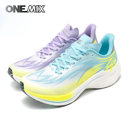 ONEMIX Carbon Plate löparskor för män och kvinnor – andningsbara, dämpande, halkfria, lätta PB-sneakers med bra studs