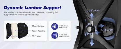 Hiazurm Office Chair Ergonomic, Desk Chair with Lumbar Support 3D, Height-adjustable Office Chairs for Home with Adjustable Headrest and Armrests, Computer Chairs Ideal for Company, Home and Gaming