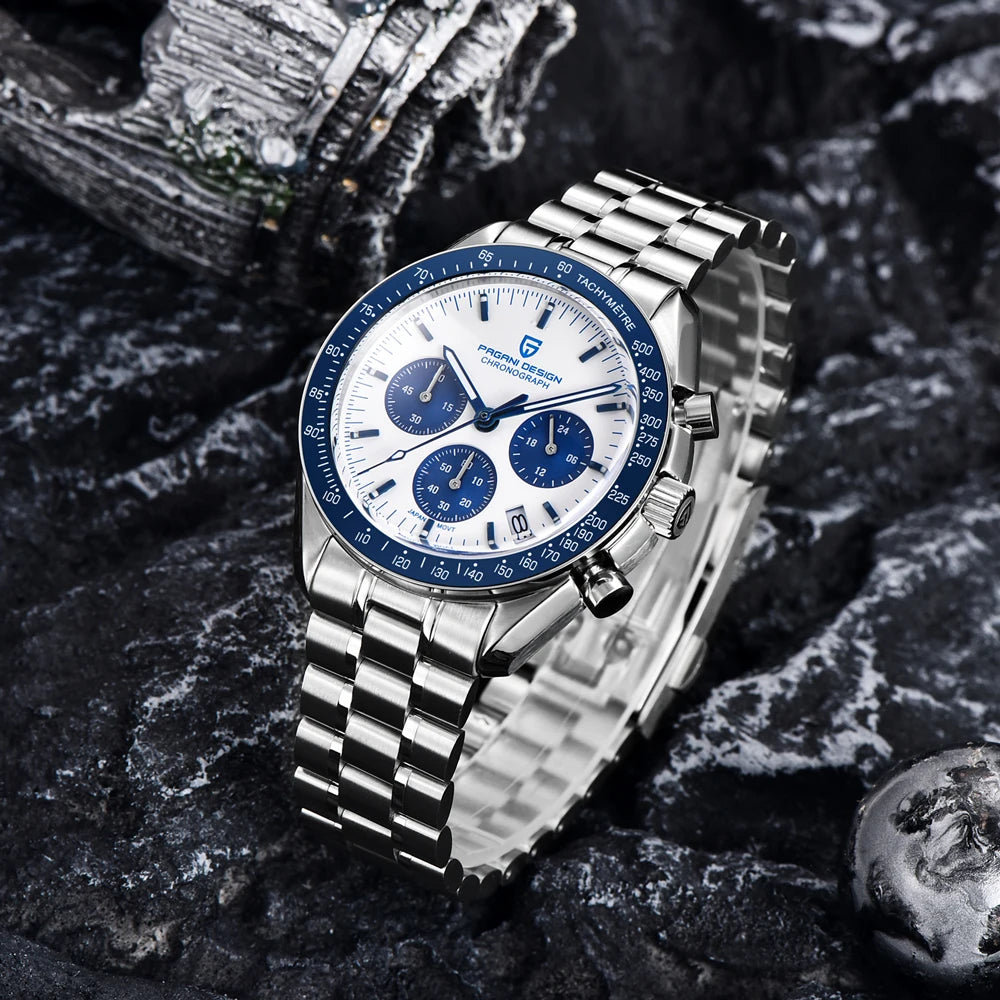 PAGANI DESIGN 2026 Neue rote Luxusuhr für Herren, Quarz-Armbanduhr mit Chronograph, automatischem Datum, wasserdicht, lokaler Versand