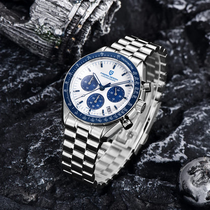 PAGANI DESIGN 2026 Neue rote Luxusuhr für Herren, Quarz-Armbanduhr mit Chronograph, automatischem Datum, wasserdicht, lokaler Versand