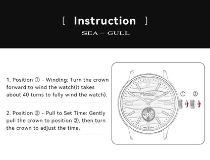 Seagull Watch 39.5mm Men's Watch 5Bar Waterproof Automatic Mechanical Watches Luminous Watches for Men 6180 Men's Watch